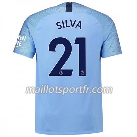 Maillot de Foot Manchester City Silva 21 Domicile 2018/19